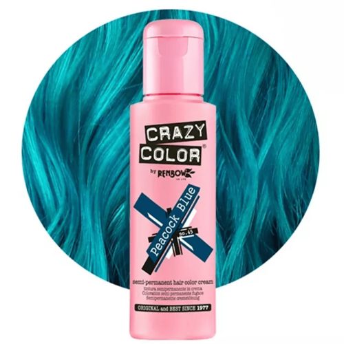 Crazy Color odstín No.45 - Modrá pávie pre žiarivý vzhľad vlasov