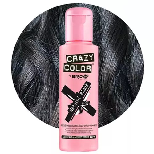 Crazy Color farba na vlasy 100ml č. 032 - Prírodná čierna