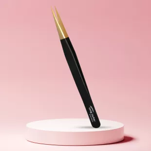 Long Lashes rovný pinzet na riasy - čierny, 13cm