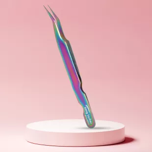  Long Lashes špeciálne pinzety na riasy, jemne zahnuté - viacfarebné, 12cm