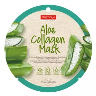   PureDerm Aloe Vera pleťová maska na hydratáciu a upokojenie pleti