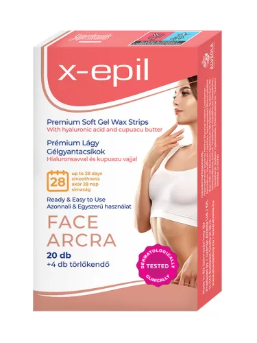 X-Epil Hydratačné gélové pásiky s hyalurónom na tvár - 20ks