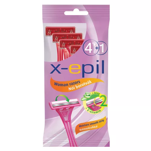 X-Epil Jednorazové ženské holiace strojčeky 2 čepele 4+1ks v balení