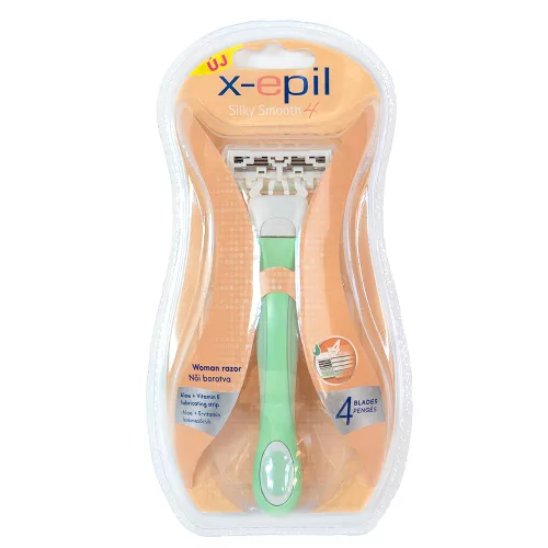 X-Epil Silky Smooth 4-hlavová dámska holiaca zbraň s 4 čepeľami 1ks