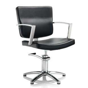   Hair Alpha čierna kadernícka stolička - so základňou hviezdneho tvaru