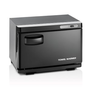 Kompaktný čierny aromaterapeutický ohrievač uterákov