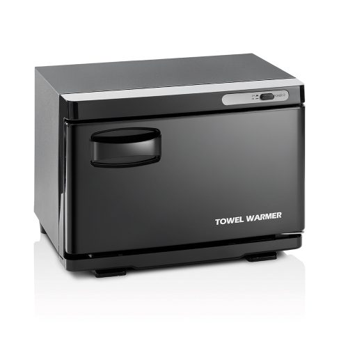 Kompaktný čierny aromaterapeutický ohrievač uterákov