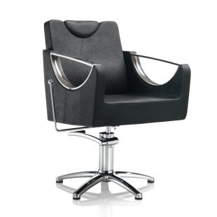   Hair Crown čierna kadernícka stolička - hviezdová základňa