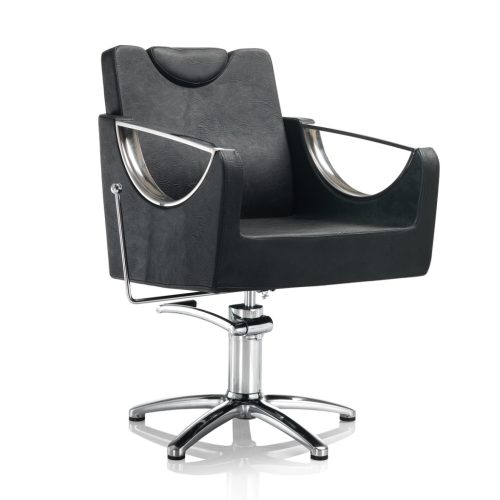 Hair Crown čierna kadernícka stolička - hviezdová základňa