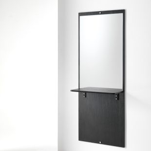   Specula Wood zrkadlová pracovná stena s policami v čiernej farbe