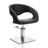 Hair Wave čierna kadernícka stolička - štvorecová základňa