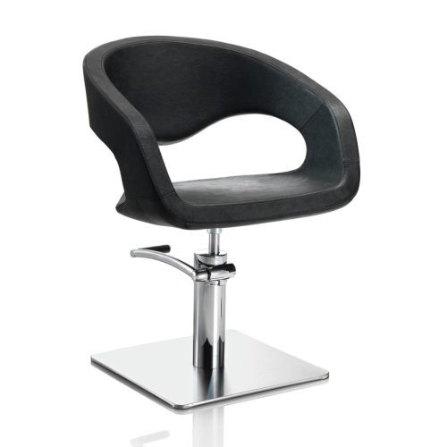 Hair Wave čierna kadernícka stolička - štvorecová základňa