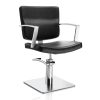 Hair Alpha čierna kadernícka stolička - so štvorcovou základňou