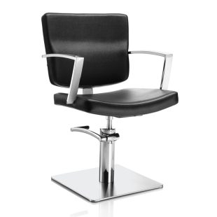   Hair Alpha čierna kadernícka stolička - so štvorcovou základňou