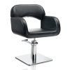 Hair Sage čierna kadernícka stolička - štvorcová základňa