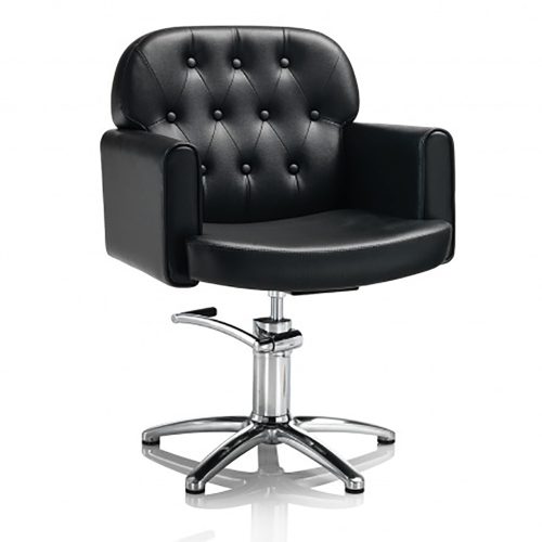 Hair Liberty čierna kadernícka stolička - s hviezdnym základom