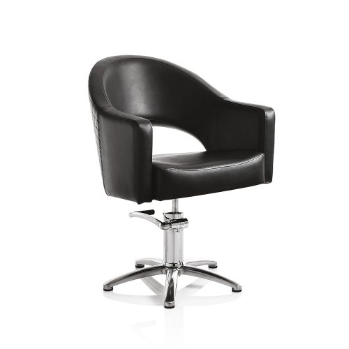 Fodrászsky stolička Hair Paris - čierna s hviezdicovou základňou