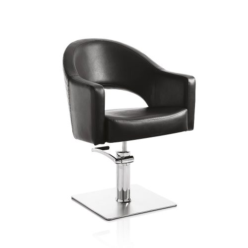 Hair Paris čierna kadernícka stolička - štvorcová základňa