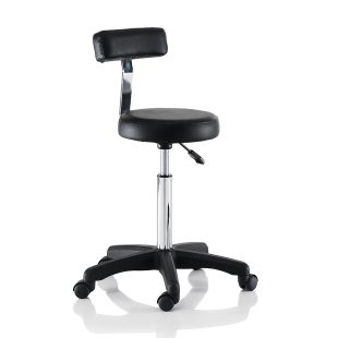 Smart čierny otočný stolička s chrbtom na kolieskach