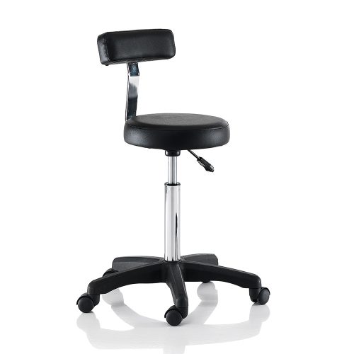 Smart čierny otočný stolička s chrbtom na kolieskach