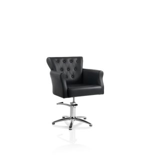   Hair Throne čierna kadernícka stolička - na hviezdovej základni