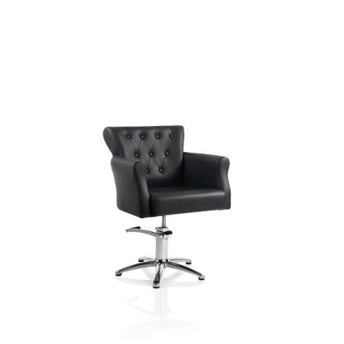 Hair Throne čierna kadernícka stolička - na hviezdovej základni