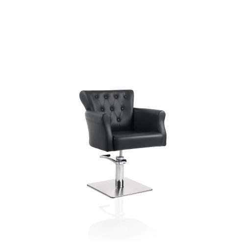 Fodrászske z čiernej koženky - štvorecová základňa elegance