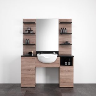 Barber1 stanica laminovaná v čiernej a dubovej farbe