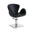 Hair Charlotte čierna kadernícka stolička s štvorcovým podstavcom