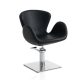 Hair Charlotte čierna kadernícka stolička s štvorcovým podstavcom