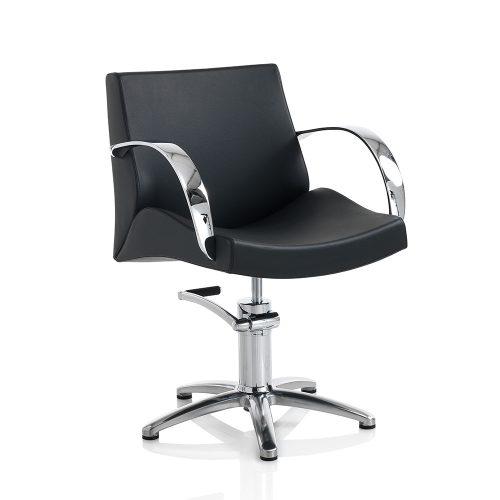 Hair Moon čierna kadernícka stolička - so základňou v tvare hviezdy