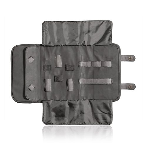 Čierna kožená taška na ukladanie Barber nástrojov