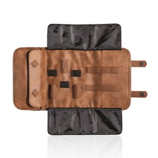 Tornyos hnedá koža Barber úložná taška na nástroje