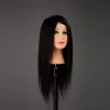 Cvičná hlava s dlhými pravými vlasmi 40/45 cm, odtieň 3