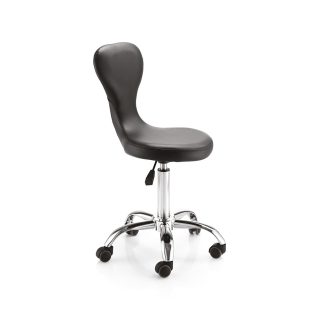 Classic čierna otočná stolička s operadlom